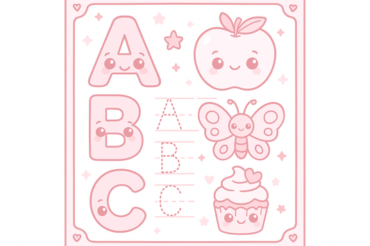 My ABC Coloring Booklet Worksheet in Pink Cute Style.